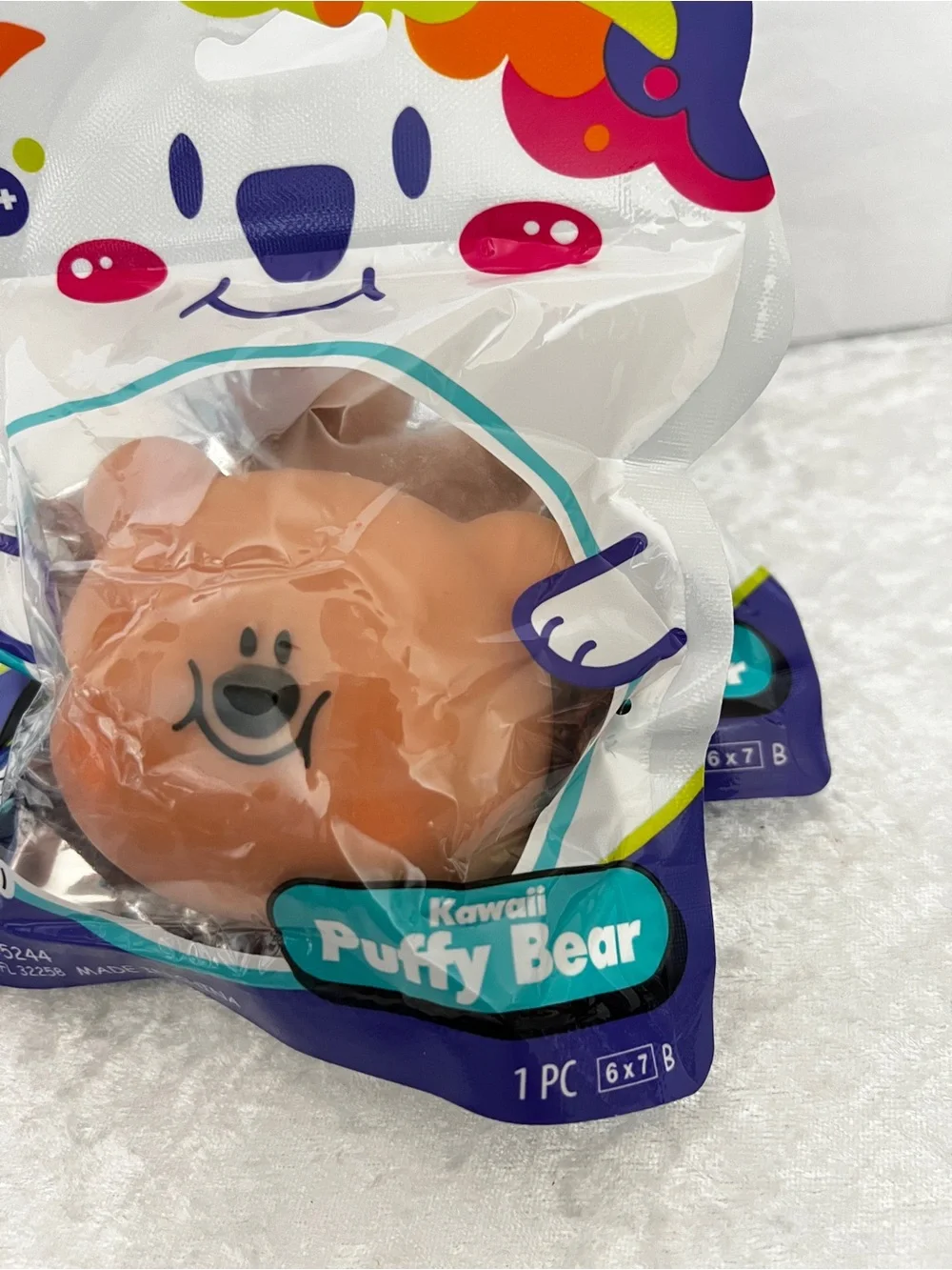 Lot of 4 Kawaii Squishy Soft Puffy Bear Party Favor Kids Toy Age 3+